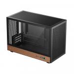 Корпус DeepCool CH160 Wood Grain Edition, Mini Tower, черный - фото