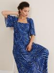 Платье миди Phase Eight Ayesha Zebra, синий - фото 4