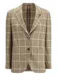 Клетчатый пиджак на двух пуговицах Lardini, нейтральный - фото