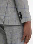 Клетчатый однобортный костюм HUGO, серый - фото 5