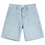 Свободные джинсовые шорты с монограммой Casablanca, синий - фото