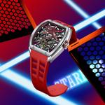 STARKING Часы Opener Collection Automatic Mechanical Movement Rubber Strap Watch Men's Watch Black Dial - фото 5