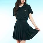 Футболка поло с логотипом MLB женская черная - фото 5