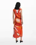 Длинное драпированное платье Desigual, оранжевый - фото 3