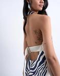 Мини-платье Topshop с вырезом халтер в цвете зебра - фото 4