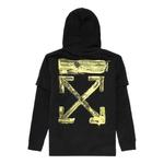 Толстовка back arrow printing drawstring black Off-White, черный - фото