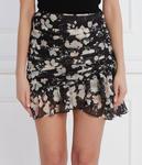 Юбка Guess Jeans с цветочным принтом и оборками, черный - фото