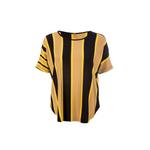 Полосатый топ с прозрачной деталью Conquista, черный - фото 2