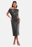 Платье Lipsy DRAPED MIDI , Black Faux Leather/Black - фото