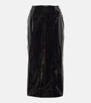 Виниловая юбка миди Alessandra Rich, черный - фото