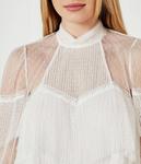 Блузка женская Twin-Set полупрозрачная кружевная, экрю - фото 4