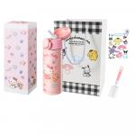 Термокружка Hello Kitty 420 мл Sanrio, зеленый patchwork + cartoon keychain - фото 10