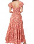 Многоярусное макси-платье в коралловом цвете DAVI & DANI - фото 3