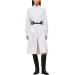 Платье с длинными рукавами SS26 HERMES, белый - фото