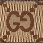 GUCCI Холщовая сумка с кожаной отделкой - фото 6