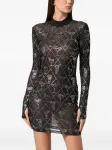 Платье мини с кристаллами Philipp Plein, черный - фото 2
