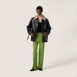 Куртка-кабин из телячьей кожи MIU MIU, черное - фото 2