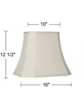 Абажур Imperial Shade Creme Medium Rectangle Cut Corner Lamp Shade 25 см Wide x 18 см Deep at Top and 41 см Wide x 30 см Deep at Botto and 33 см Slant x 32 см H (Spider) Springcrest, белый - фото 4