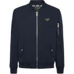 Бомбер с логотипом Philipp Plein, темно-синий - фото