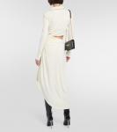 Платье миди из крепа с вырезом Off-White, белый - фото 3