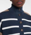 Хлопковый кардиган Brunello Cucinelli, Blu Freddo + Panama + Nutshell - фото 4