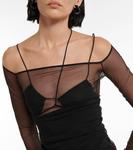 Прозрачный топ с длинными рукавами NENSI DOJAKA, черный - фото 4