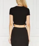 Блузка со сборками Cropped fit Tommy Jeans, черный - фото 4