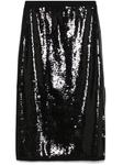 TWINSET юбка миди с пайетками, черный - фото