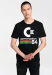 Футболка Logoshirt "Commodore C64 Logo", с принтом C64, черный - фото