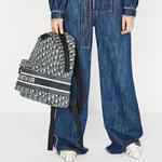 Рюкзак для путешествий синий косой жаккард DIOR - фото 9