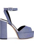 Giuseppe Zanotti босоножки на платформе с блестками, синий - фото