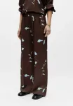 Брюки с принтом Object, Seal Brown - фото