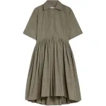 Платье миди с защипами JIL SANDER, зеленый - фото