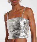 Топ с драпировкой и металлическим эффектом Rotate, серебряный - фото 4