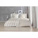 Постельное белье Primera «Basic Percale» в современном клетчатом дизайне, белый/бежевый - фото 2