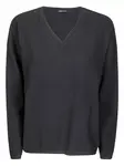 Кашемировый свитер с V-образным вырезом HIRA, серый - фото