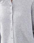 Кардиган Stradivarius в рубчик с пуговицами, серый меланж - фото 4