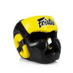 Шлем Fairtex Diagonal Vision Sparring Headguard - Full Head Coverage, черный/желтый - фото 6