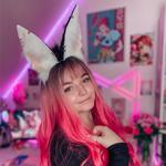 Уши кицунэ черно-белые - фото