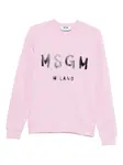 Свитшот с круглым вырезом Msgm, розовый - фото