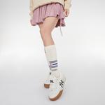 Массивные широкие низкие скейтерские кеды унисекс белый бежевый MLB, крем - фото 10