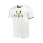 Мужская белая футболка Miami Hurricanes Pride Fresh adidas, белый - фото 3