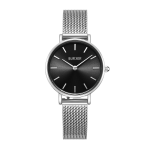 Часы Ruby Petite Silver Black Mesh Burker - фото