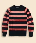 Свитер Wool Archive Stripe с круглым вырезом Brooks Brothers, цвет Black - фото