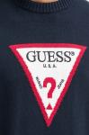 Хлопковый свитер Guess Jeans, темно-синий - фото 5