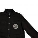 VERSACE Джинсовые куртки мужские Black Lapel Moderate Other - фото 4