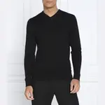 Превосходный шерстяной свитер приталенного кроя Calvin Klein, черный - фото