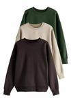 Толстовка Next REGULAR FIT -RICH BRUSHED BACK SOFT FEEL CREWNECK 3 PACK , Khaki Stone/Beige - фото