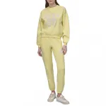 Толстовка DKNY Distressed Rhinestone Logo, желтый - фото 5