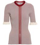 Полосатый топ из ребристой вязки Jil Sander, Open Red - фото